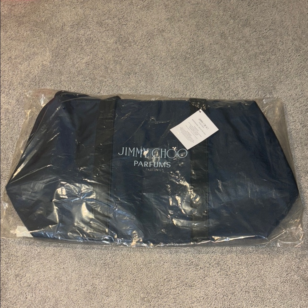 Jimmy Choo Dark Blue Travel Weekend Duffle Bag